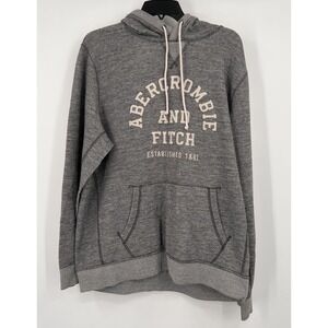 Abercrombie & Fitch Men's Muscle Sweatshirt Hoodie Pullover Gray Stitch Sz XS